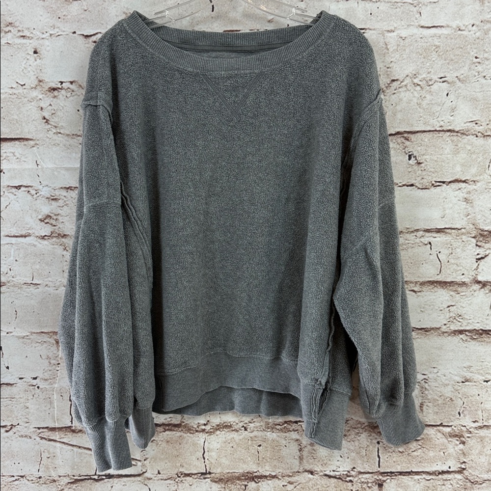 American Eagle Seriously Huggable Gray Oversized Sweatshirt Lounge Athleisure